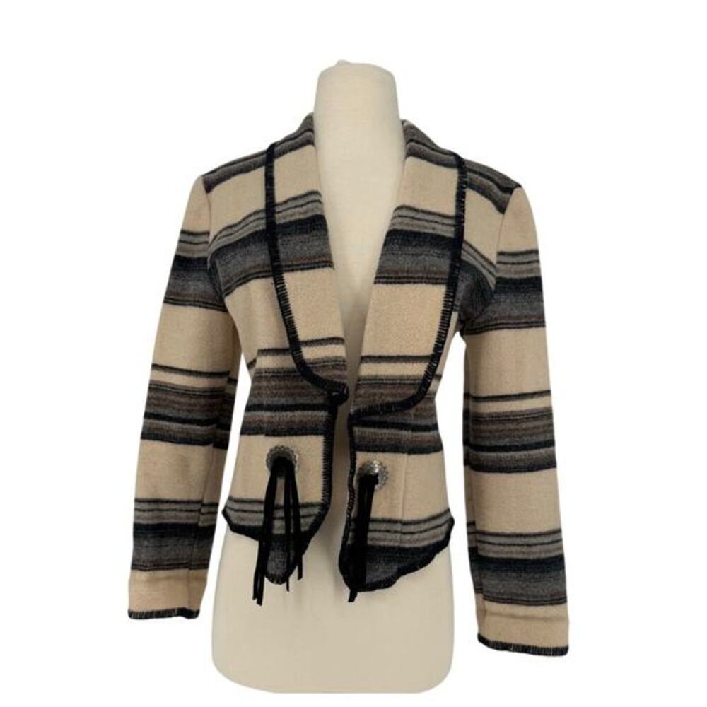 Woolrich Black and Tan Striped Blazer